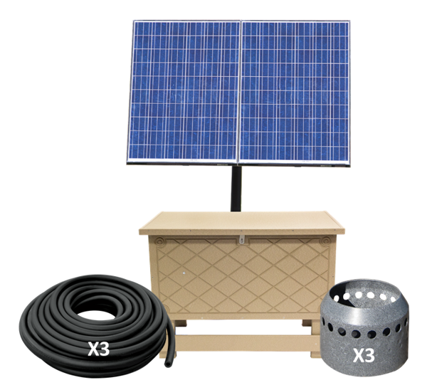 Solaer 2.3 Solar Lake Bed Aeration - 3 Duraplate Diffusers With 300' Self Weighted Tubing